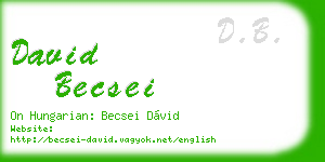 david becsei business card
